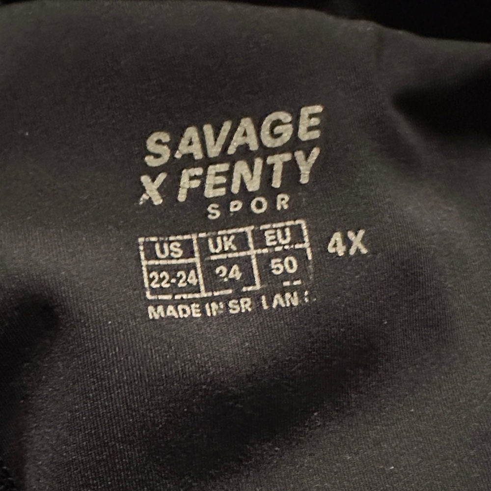 Savage X Fenty Sport Black Runched Leggings with Sheer Sports Top